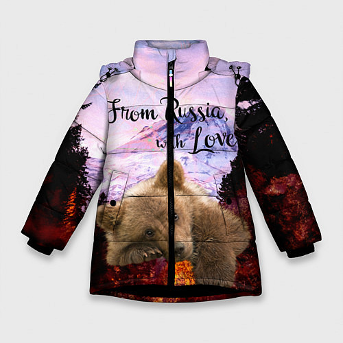 Зимняя куртка для девочки Из России с любовью / 3D-Черный – фото 1