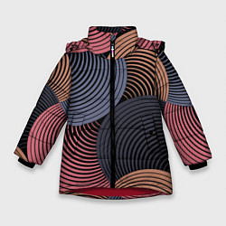 Куртка зимняя для девочки Абстрактный узор, цвет: 3D-красный