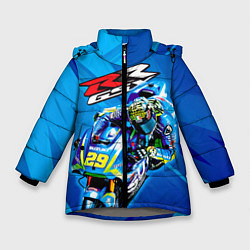 Куртка зимняя для девочки Suzuki MotoGP, цвет: 3D-светло-серый