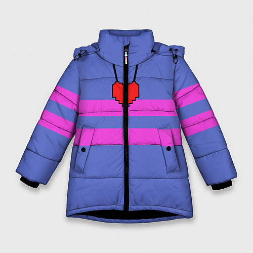Зимняя куртка для девочки UNDERTALE FRISK ФРИСК / 3D-Черный – фото 1