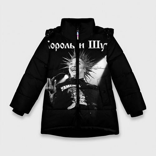 Зимняя куртка для девочки Король и Шут Анархия спина / 3D-Черный – фото 1