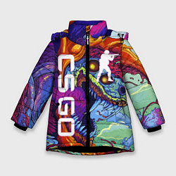 Куртка зимняя для девочки CS GO HYPERBEAST, цвет: 3D-черный
