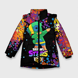 Куртка зимняя для девочки Brawl Stars Leon, Dab, цвет: 3D-черный