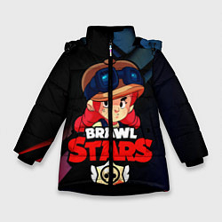 Куртка зимняя для девочки Brawl Stars - Jessie, цвет: 3D-черный