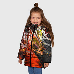 Куртка зимняя для девочки Nu abstracts art, цвет: 3D-черный — фото 2