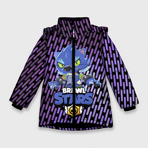 Зимняя куртка для девочки BRAWL STARS LEON ОБОРОТЕНЬ / 3D-Черный – фото 1