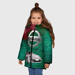 Куртка зимняя для девочки Нисан, цвет: 3D-черный — фото 2