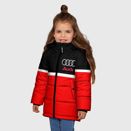 Зимняя куртка для девочки AUDI SPORT / 3D-Красный – фото 3