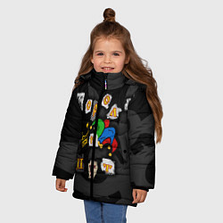 Куртка зимняя для девочки Король и Шут, цвет: 3D-черный — фото 2