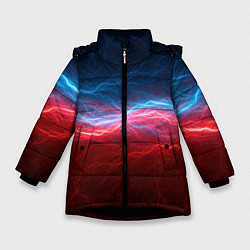 Куртка зимняя для девочки Огонь и лёд, цвет: 3D-черный