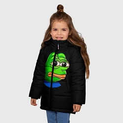 Куртка зимняя для девочки Frog, цвет: 3D-черный — фото 2