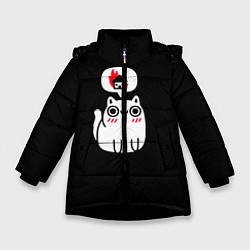 Куртка зимняя для девочки Meme cat, цвет: 3D-черный