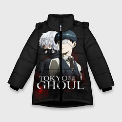 Куртка зимняя для девочки Токийский гуль, цвет: 3D-черный