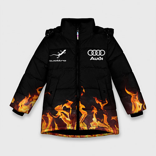 Зимняя куртка для девочки Audi Ауди / 3D-Черный – фото 1