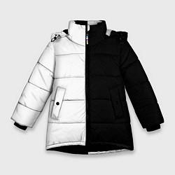 Куртка зимняя для девочки ПРОСТО ЧЁРНО-БЕЛЫЙ цвета 3D-черный — фото 1
