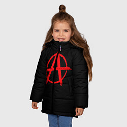 Куртка зимняя для девочки Анархия, цвет: 3D-красный — фото 2