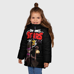 Куртка зимняя для девочки Мортис Brawl Stars, цвет: 3D-черный — фото 2