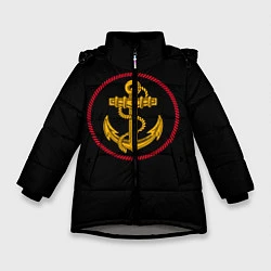 Куртка зимняя для девочки ВМФ, цвет: 3D-светло-серый
