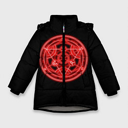 Куртка зимняя для девочки Стальной алхимик, цвет: 3D-светло-серый