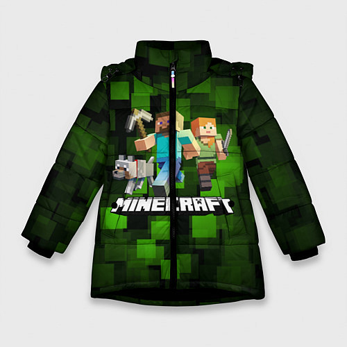 Зимняя куртка для девочки Minecraft Майнкрафт / 3D-Черный – фото 1