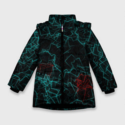 Куртка зимняя для девочки Текстура, цвет: 3D-черный