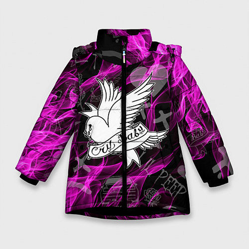 Зимняя куртка для девочки LIL PEEP / 3D-Черный – фото 1