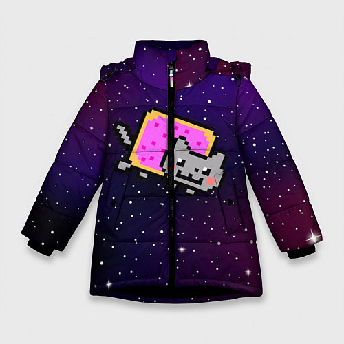 Зимняя куртка для девочки Nyan Cat / 3D-Черный – фото 1