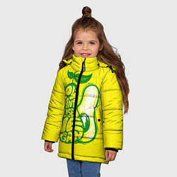 Куртка зимняя для девочки Веган Авокадо, цвет: 3D-черный — фото 2