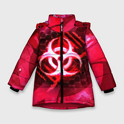 Куртка зимняя для девочки Plague Inc LC Oko, цвет: 3D-красный