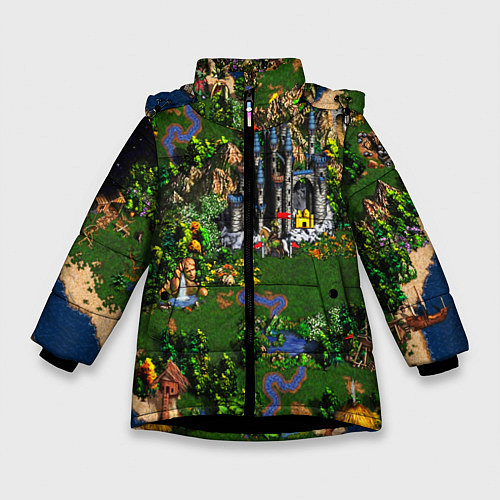 Зимняя куртка для девочки Heroes of Might and Magic / 3D-Черный – фото 1
