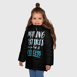 Куртка зимняя для девочки Ошибки - часть прогресса, цвет: 3D-черный — фото 2