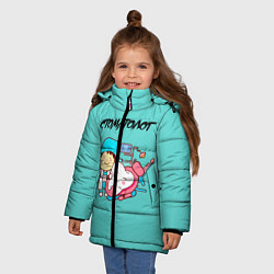Куртка зимняя для девочки Стоматолог, цвет: 3D-светло-серый — фото 2