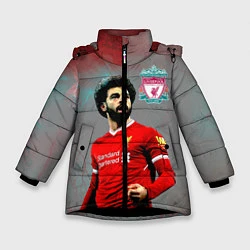 Куртка зимняя для девочки Mohamed Salah, цвет: 3D-черный