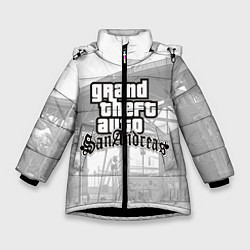Куртка зимняя для девочки GTA SanAndreas, цвет: 3D-черный