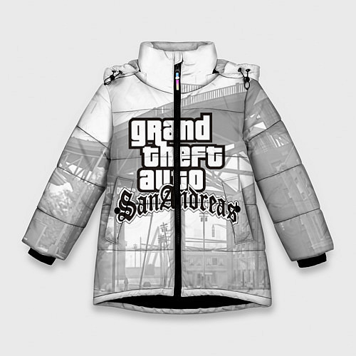 Зимняя куртка для девочки GTA SanAndreas / 3D-Черный – фото 1