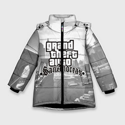 Куртка зимняя для девочки GTA SanAndreas, цвет: 3D-черный