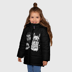 Куртка зимняя для девочки Лама: Нет проблем, цвет: 3D-черный — фото 2