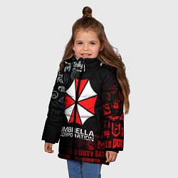 Куртка зимняя для девочки RESIDENT EVIL UMBRELLA CORP, цвет: 3D-черный — фото 2