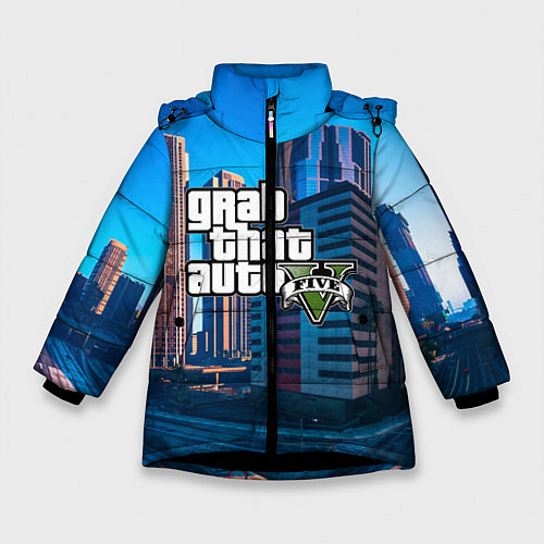 Зимняя куртка для девочки GTA 5 / 3D-Черный – фото 1