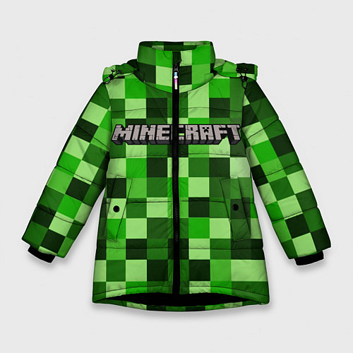 Зимняя куртка для девочки MINECRAFT CREEPER КАПЮШОН / 3D-Черный – фото 1