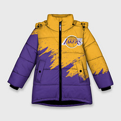 Куртка зимняя для девочки LA LAKERS, цвет: 3D-черный