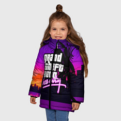 Куртка зимняя для девочки GTA:VICE CITY, цвет: 3D-черный — фото 2
