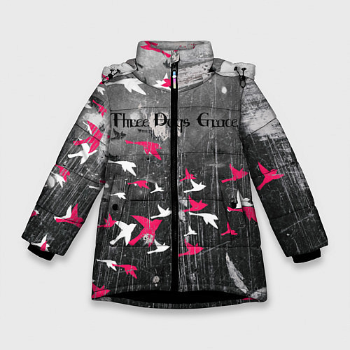 Зимняя куртка для девочки Three Days Grace art / 3D-Черный – фото 1