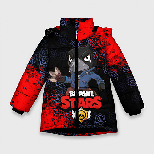 Зимняя куртка для девочки BRAWL STARS CROW / 3D-Черный – фото 1