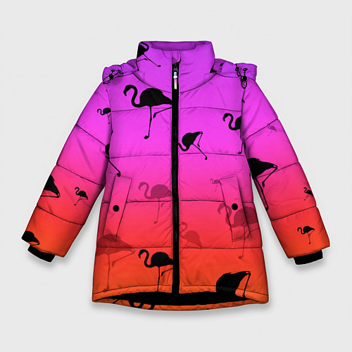 Зимняя куртка для девочки Фламинго / 3D-Черный – фото 1