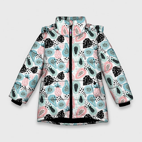 Зимняя куртка для девочки АВОКАДО / 3D-Черный – фото 1
