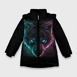 Куртка зимняя для девочки Neon Style, цвет: 3D-черный