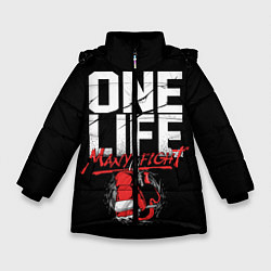Куртка зимняя для девочки One Life Many Fight, цвет: 3D-черный
