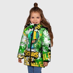 Куртка зимняя для девочки Brawl Stars Leon, цвет: 3D-черный — фото 2