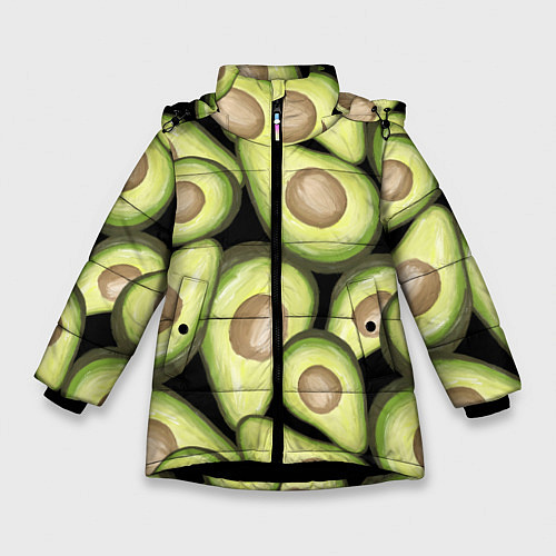 Зимняя куртка для девочки Avocado background / 3D-Черный – фото 1